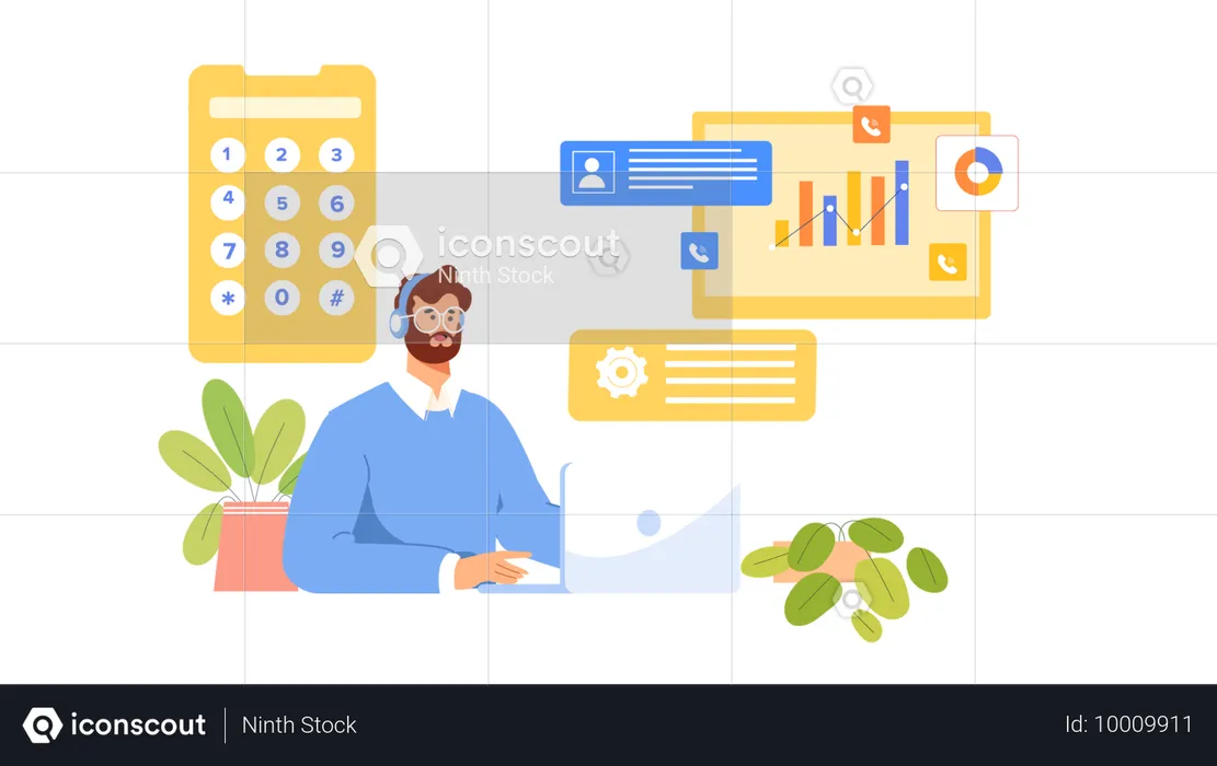 Employee provides 24*7 customer support  Illustration