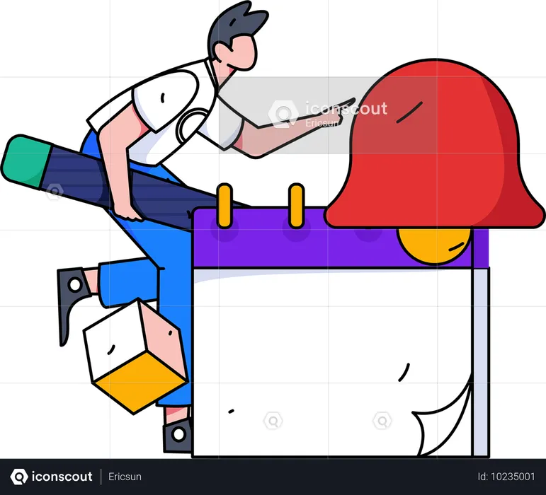 Employee receiving email notification  Illustration