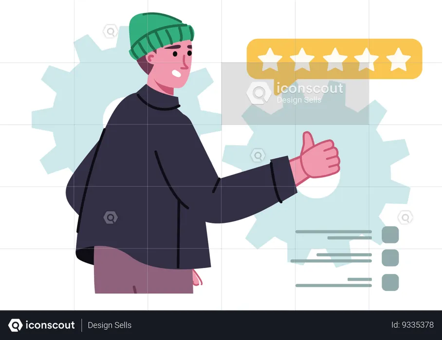 Employee reviews at social media feedback  Illustration