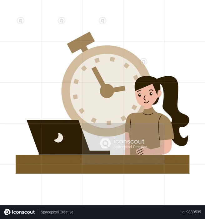 Employee Rushes meeting Hour  Illustration