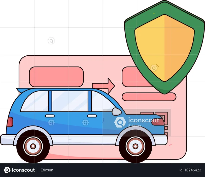 従業員が自分の車を安全に保管  イラスト