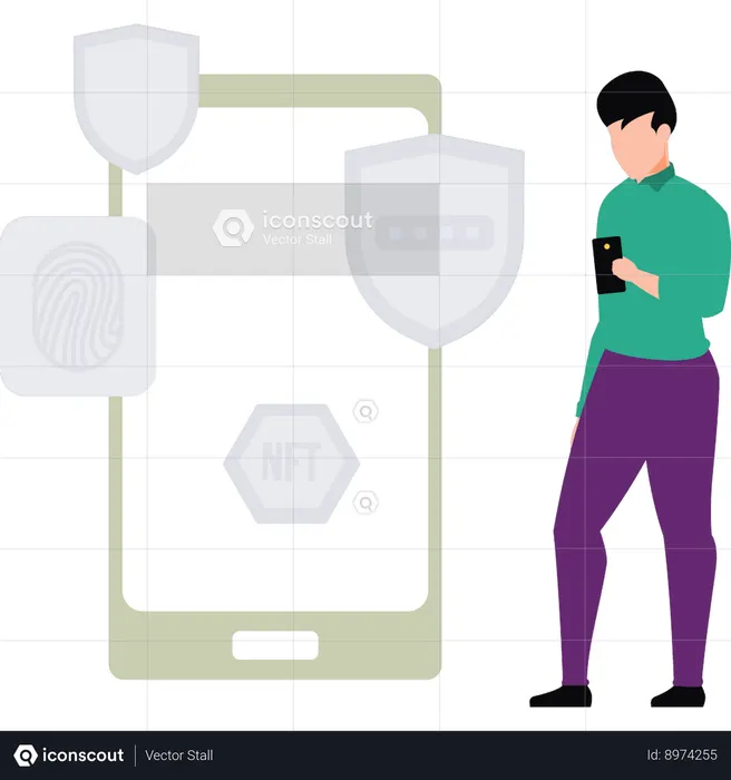 Employee secures NFT data  Illustration