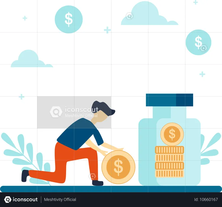 Employee sets up Savings Goals  Illustration