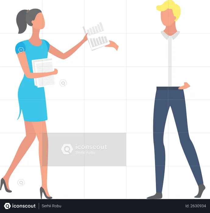 Employee sharing documents  Illustration