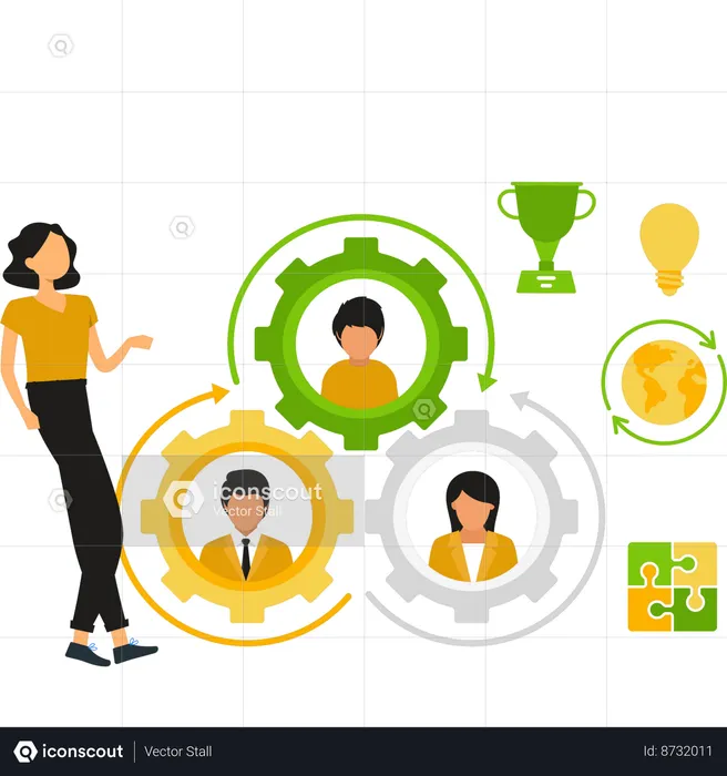 Employee shows different user accounts  Illustration