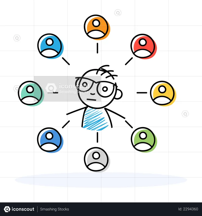 Employee socializing with other colleagues  Illustration