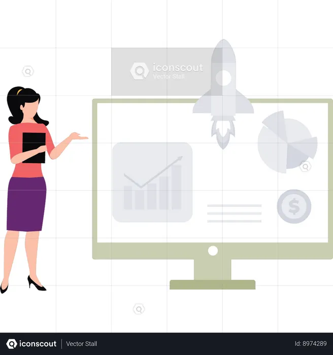 Employee successfully launches new product  Illustration