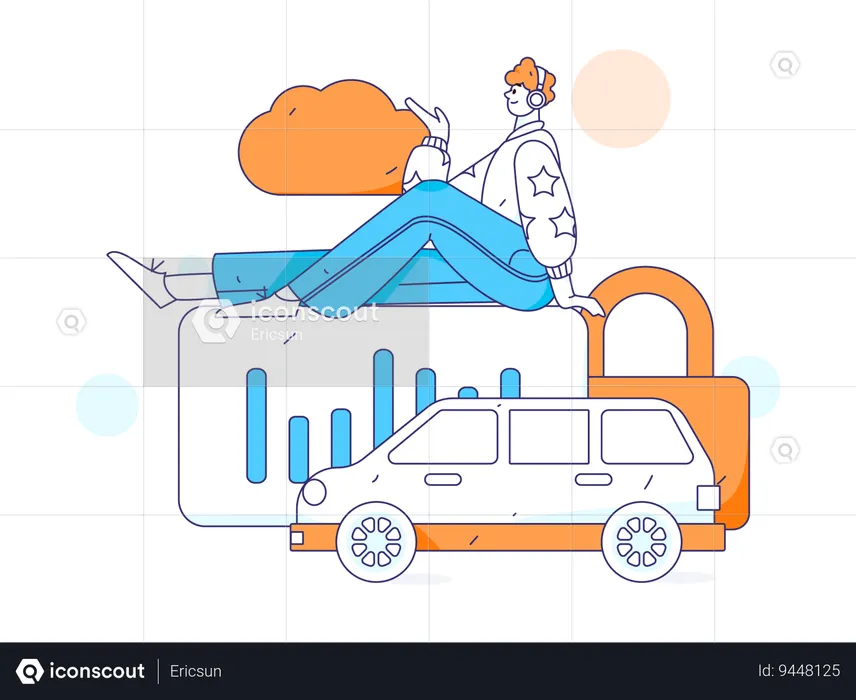 Employee takes car insurance  Illustration