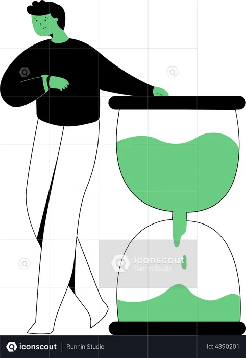 Employee tense by deadline  Illustration