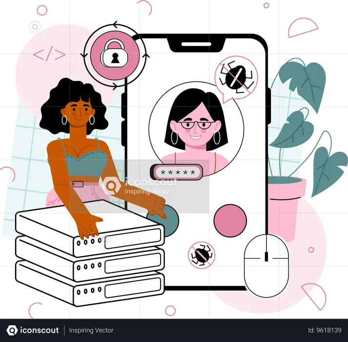 Employee test website against virus  Illustration