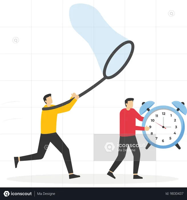 Employee trying to catch business deadlines  Illustration