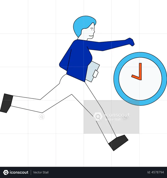 Employee trying to catch deadline  Illustration