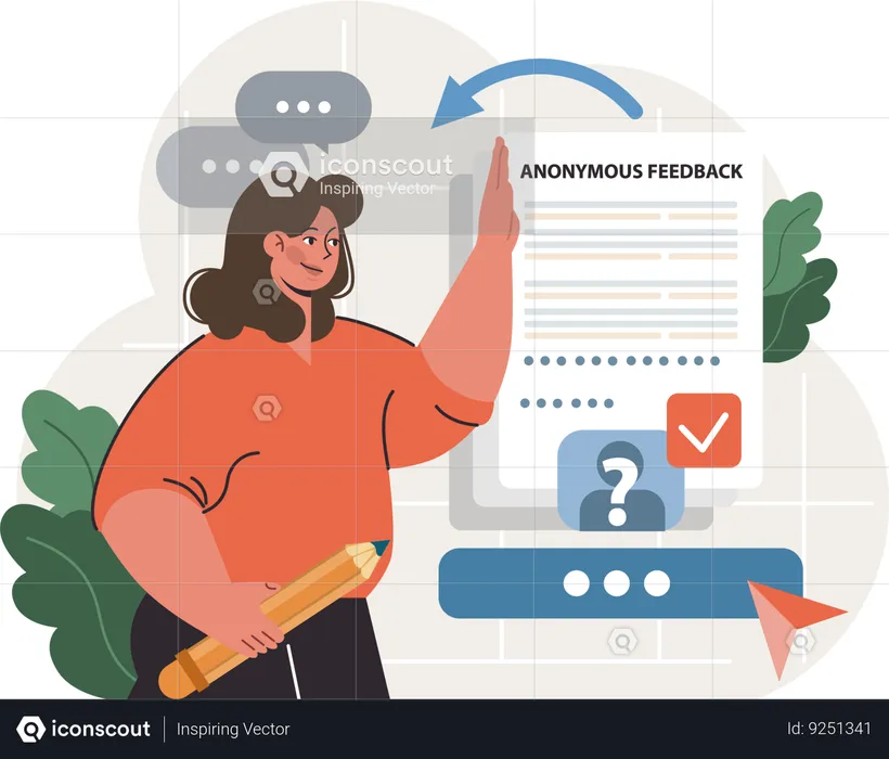 Employee views at anonymous feedback  Illustration