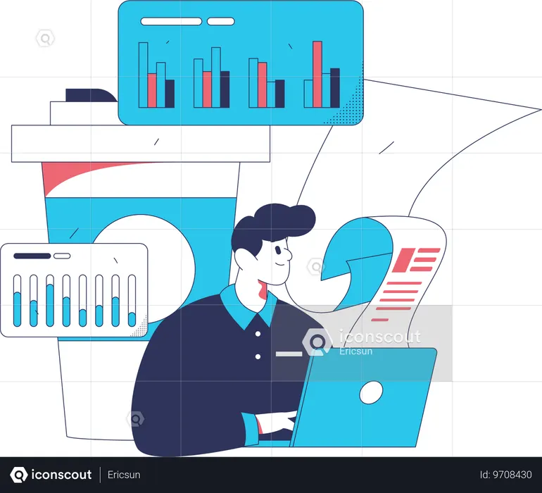 Employee views at KYC form of customers  Illustration
