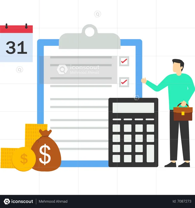 Employee wage payment calculation  Illustration