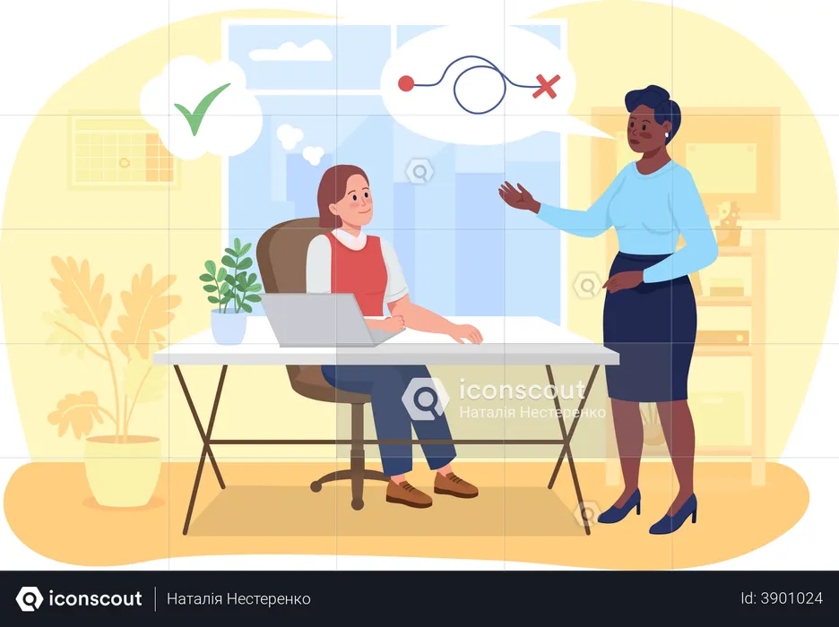 Employee with clear business goal  Illustration