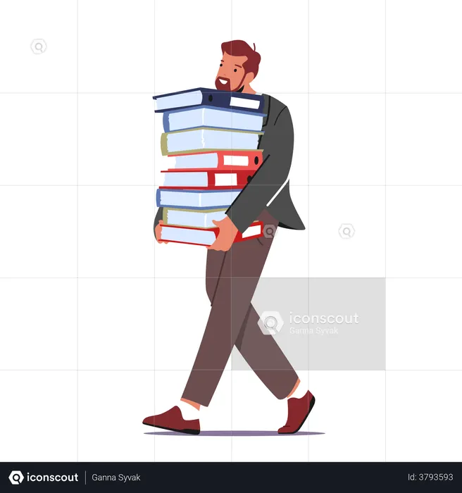 Employee With High Workload  Illustration