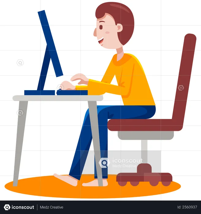 Employee working from home  Illustration