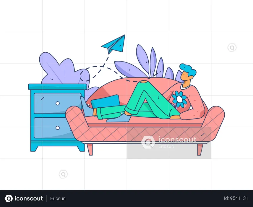 Employee working from home  Illustration