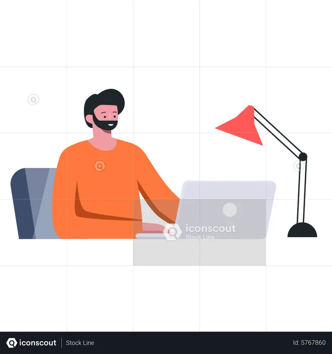Employee working in office  Illustration