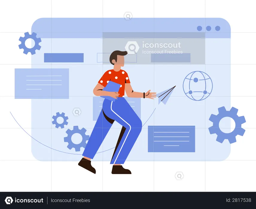 Employee working in office  Illustration