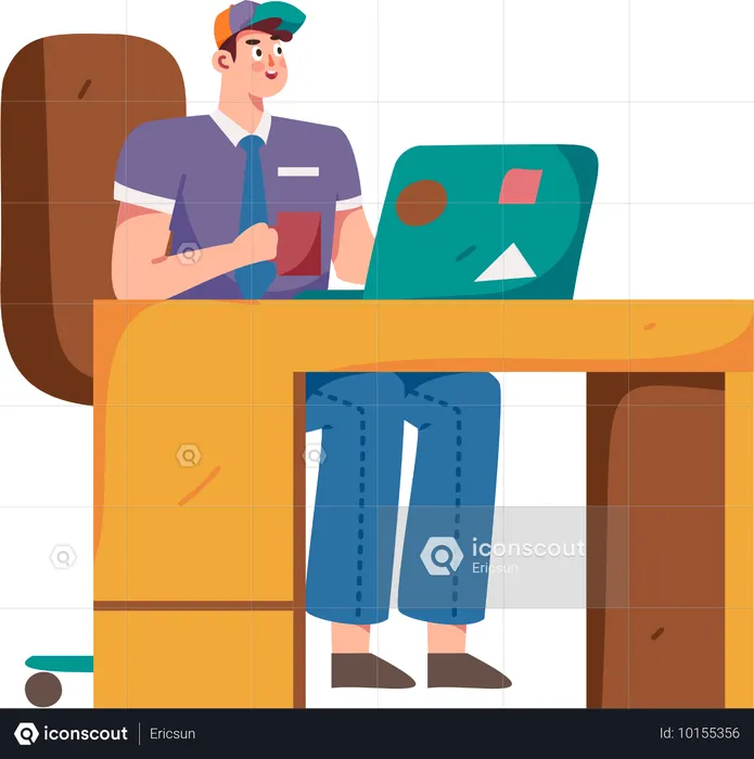 Employee working in office  Illustration