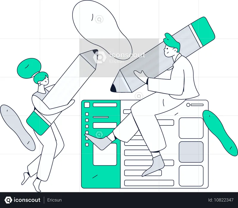 Employee working on online messages  Illustration