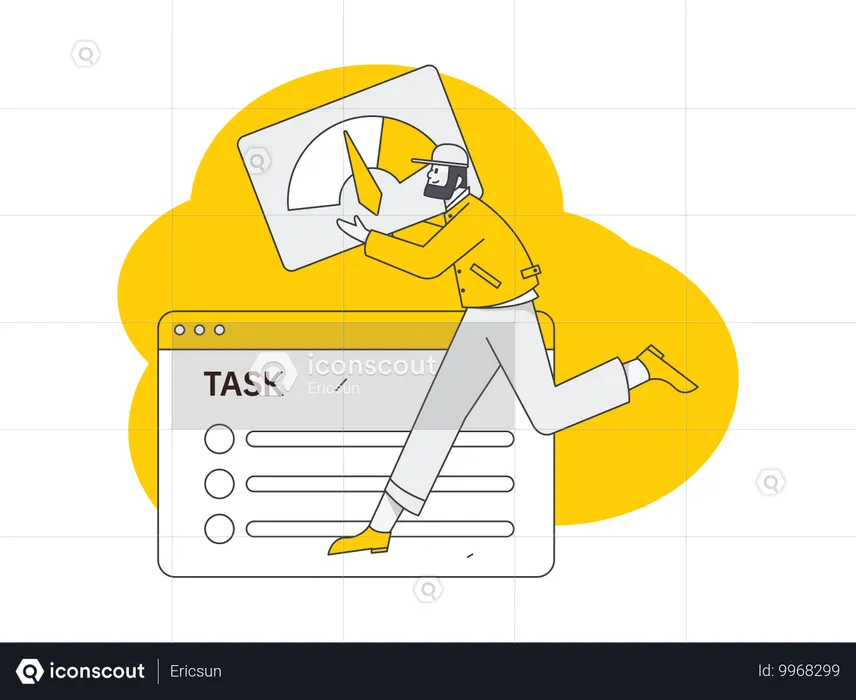 Employee working on task  Illustration