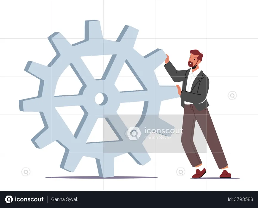 Employee Working On Time Management  Illustration