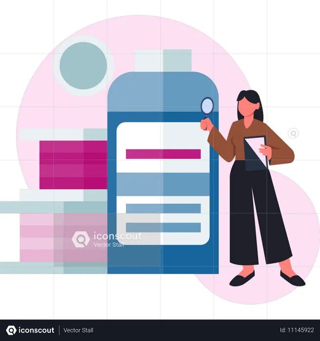 Employee working on website  Illustration