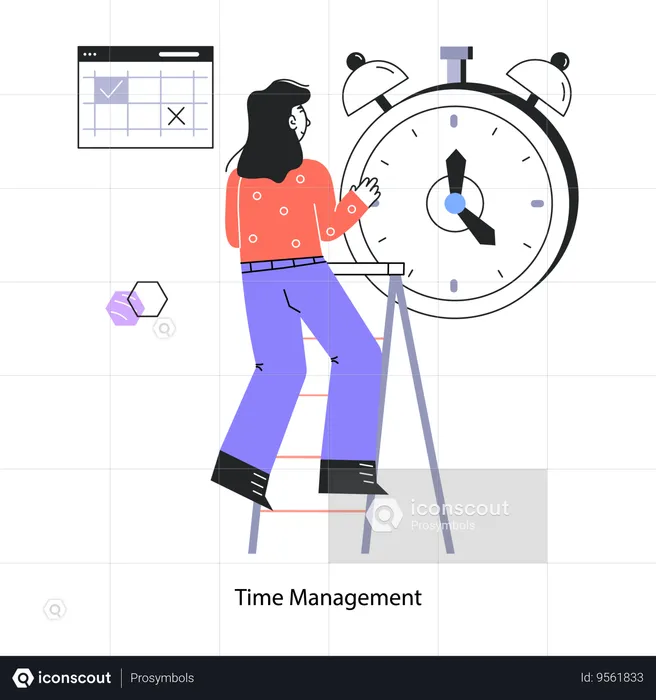 Employee Works On Deadline Management  Illustration