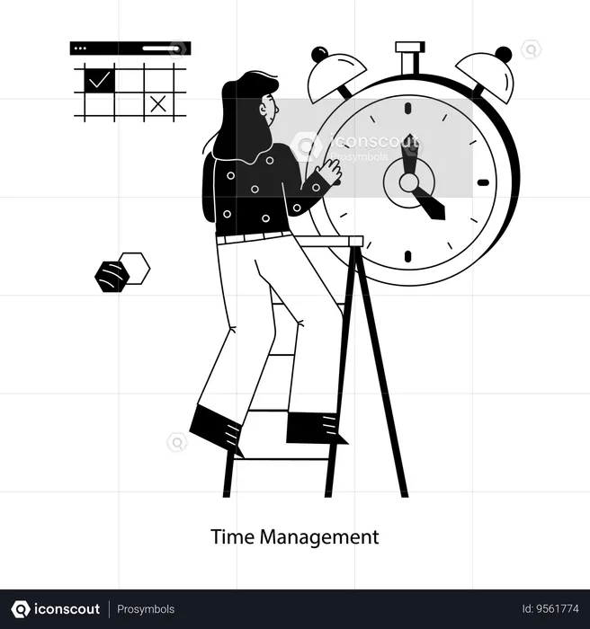 Employee Works On Deadline Management  Illustration