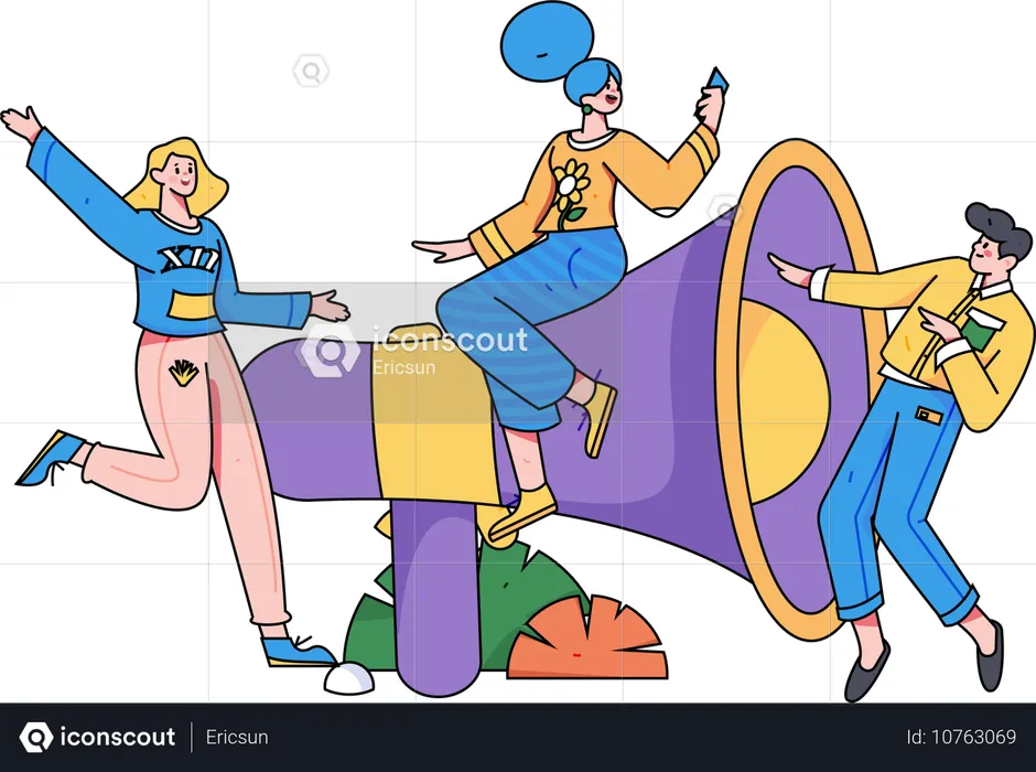 Employees announces product launch ceremony date in market  Illustration