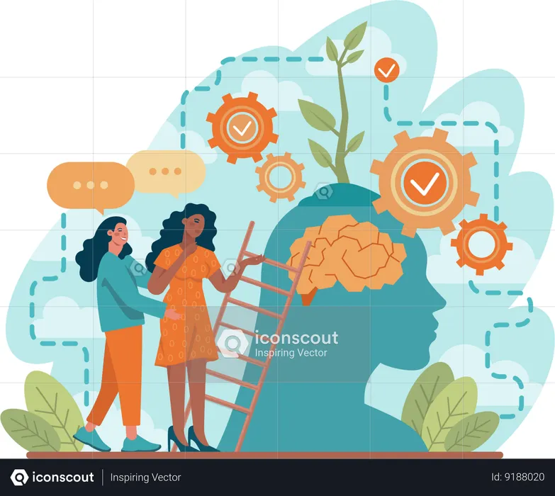 Employees are brain storming  Illustration