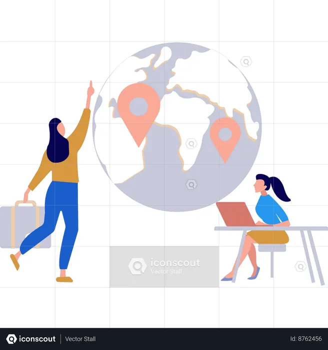 Employees are finding trip location  Illustration