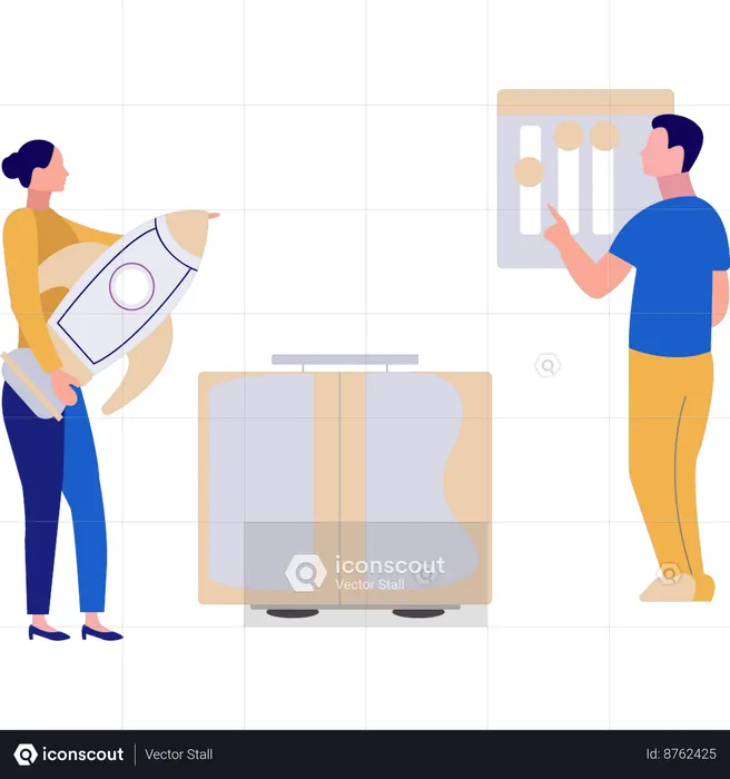 Employees are launching business product  Illustration