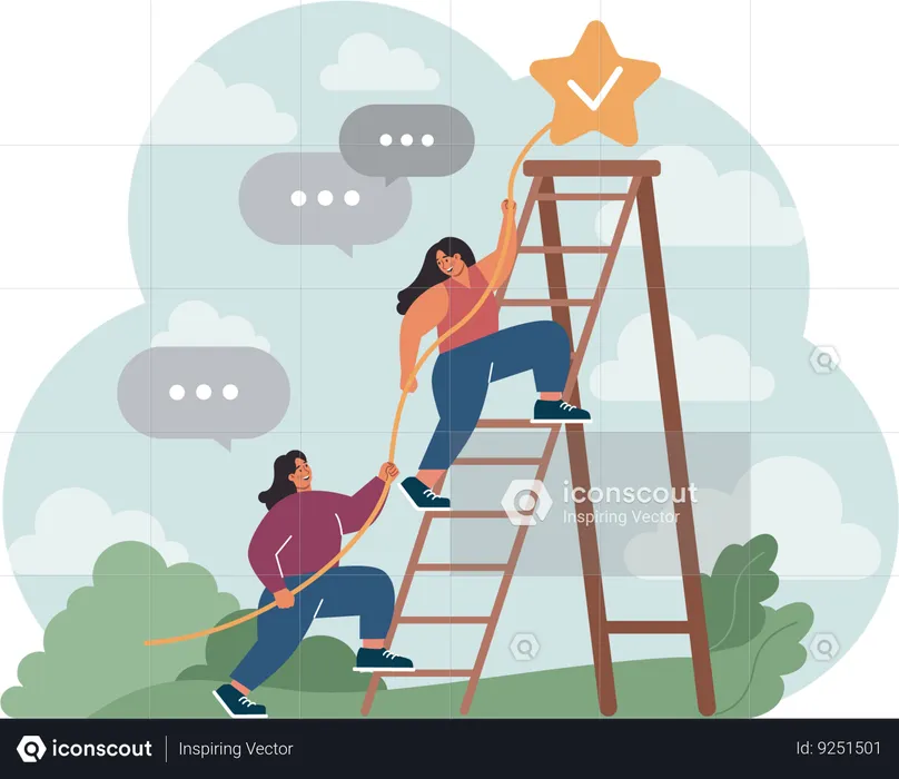 Employees are trying to achieve business goal  Illustration