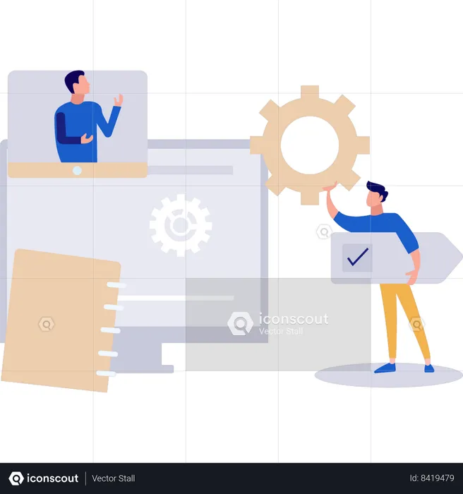 Employees are working hard to achieve targets  Illustration