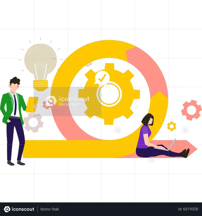 Employees are working in agile settings  Illustration