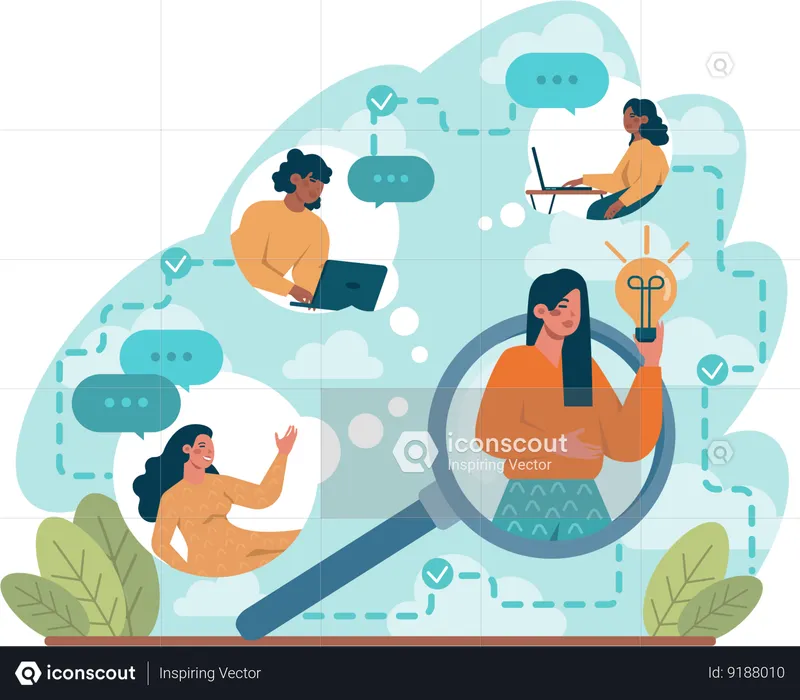 Employees are working remotely  Illustration