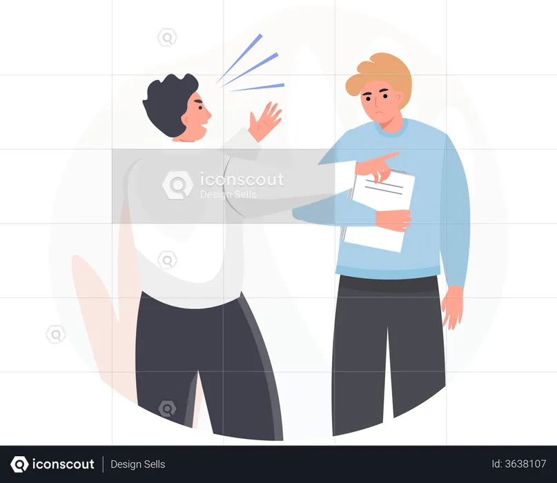 Employees arguing over project work  Illustration