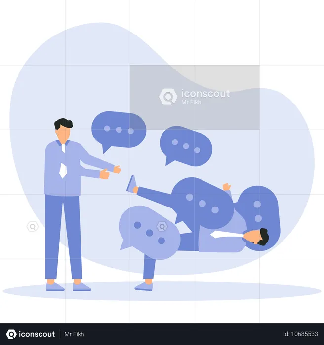 Employees bullying each other in company  Illustration