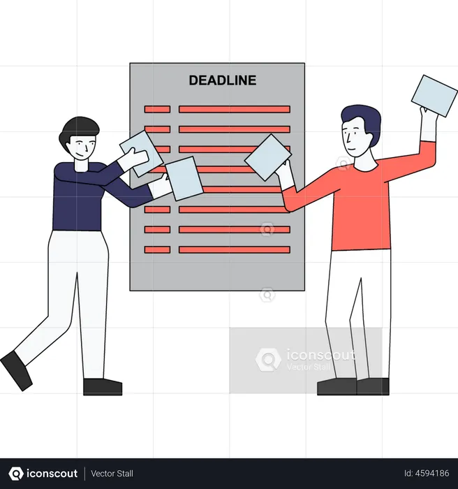 Employees catching the deadline  Illustration