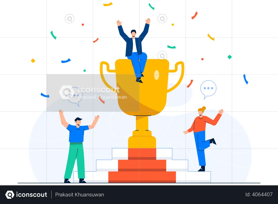 Employees celebrating success  Illustration