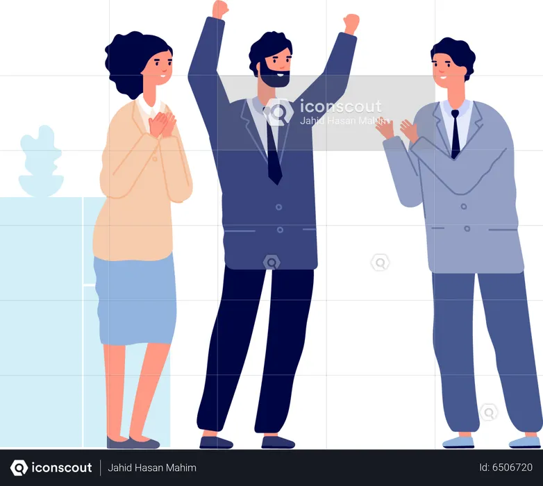 Employees clapping  Illustration