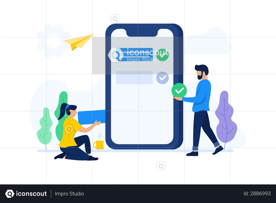 Employees developing application  Illustration