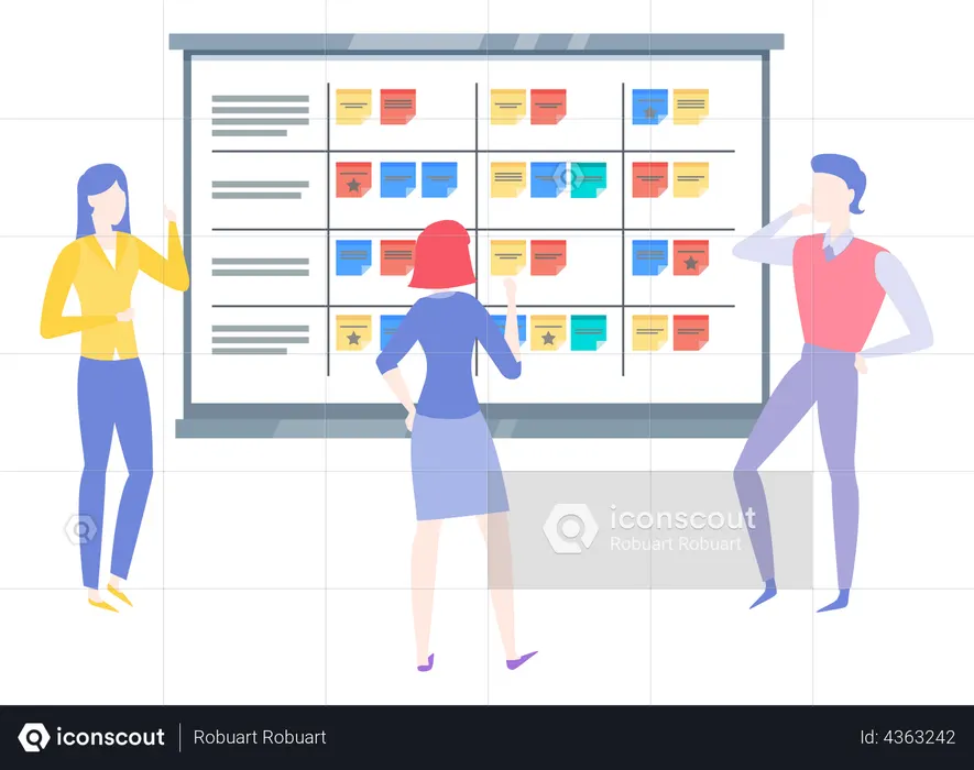 Employees dividing work accordingly  Illustration