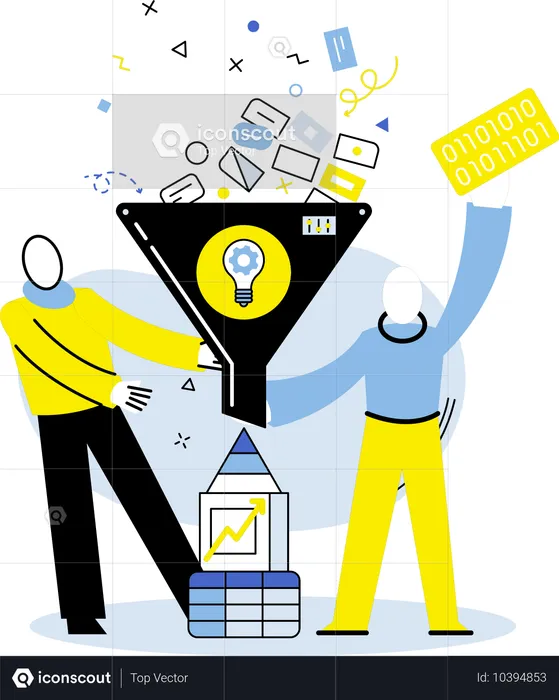 Employees doing business analytics  Illustration