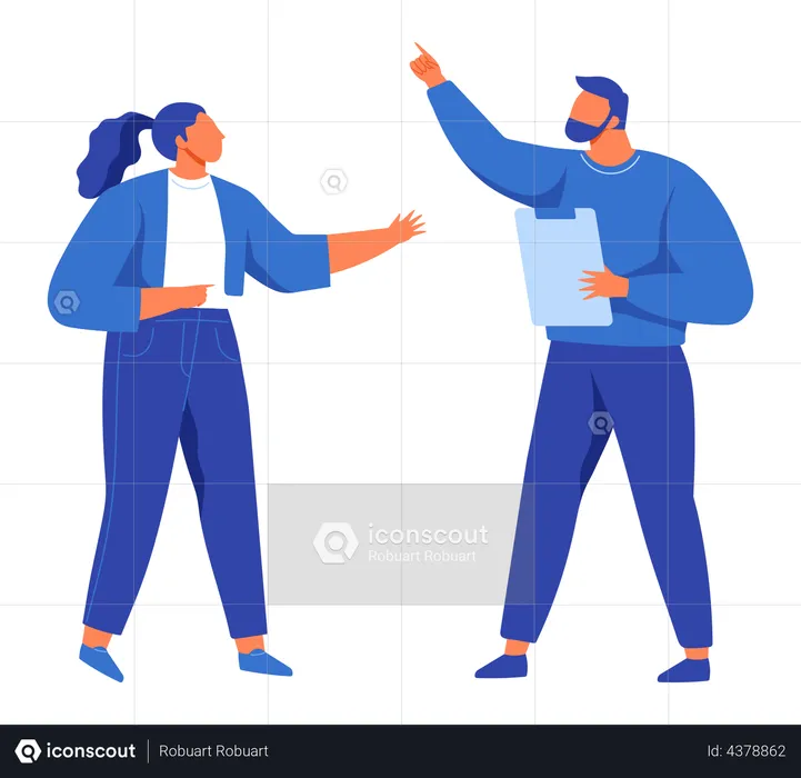 Employees doing business discussion  Illustration