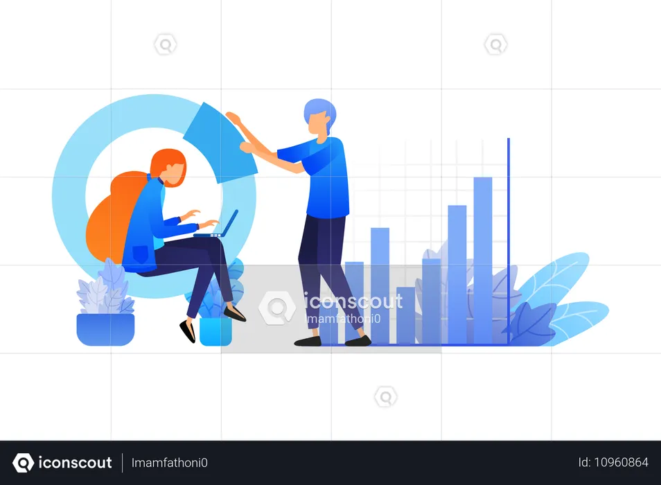 Employees doing Business meeting  Illustration